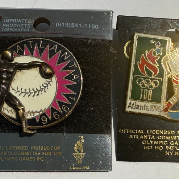 1996 Atlanta Olympic Pins Baseball & Soccer - Picture 1 of 5